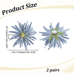 2 Paar Schuhschnallenclips aus Stoff und Kunststoff mit Blumenmuster&nbsp;AJEW-HY0003-42B