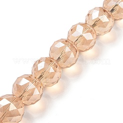 Chapelets de perles en verre électroplaqué&nbsp;EGLA-J140-FR03-14mm