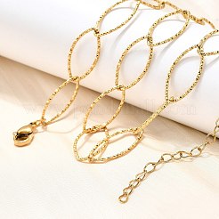 Collar de cadena de eslabones de ojo de caballo de acero inoxidable 304 con revestimiento iónico (IP) para hombres y mujeres&nbsp;STAS-B039-02G