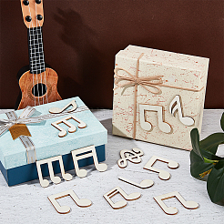 100 Stück unlackierte Holzausschnitte mit Musiknoten&nbsp;WOOD-WH0025-95