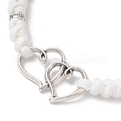 2 pz braccialetti con ciondolo a forma di cuore in lega&nbsp;BJEW-JB11503