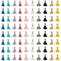 100 Stück 10 Farben Polycotton (Polyester Baumwolle) Quaste Anhänger Dekorationen&nbsp;FIND-TA0009-08