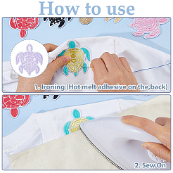 12 pieza de parches de ropa de poliéster&nbsp;DIY-WH0750-405