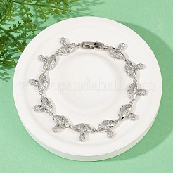 Pilz-Armbänder aus Messing mit Mikropflaster und klaren Zirkonia-Gliedern für Damen&nbsp;BJEW-Z126-04P