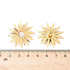 Orecchini a bottone in acciaio inossidabile 304 con perle finte abs&nbsp;EJEW-Z098-20G