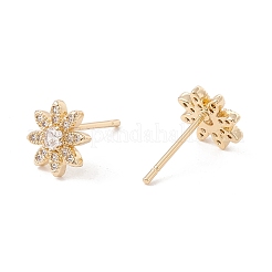 Klare Zirkonia-Blume-Ohrstecker&nbsp;KK-E005-21G