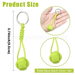 8 porte-clés rond en polyester 8 couleurs&nbsp;KEYC-YW00218