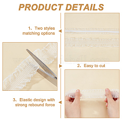 2 Karten 2 Stile Polycotton plissiertes elastisches Spitzenband&nbsp;OCOR-FG0001-69A
