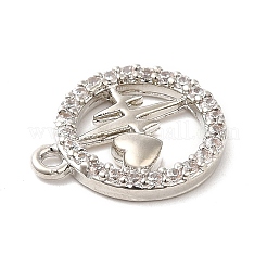 Pendentifs avec zircon cubiques à micro-pavés en laiton&nbsp;KK-Q772-02P