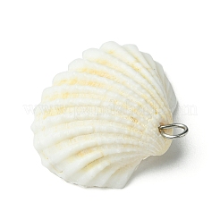 Anhänger aus natürlicher Muschel und Kunstperle&nbsp;PALLOY-JF03376-02