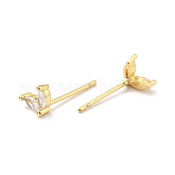Ovale Ohrstecker aus Zirkonia&nbsp;EJEW-G297-13G-01