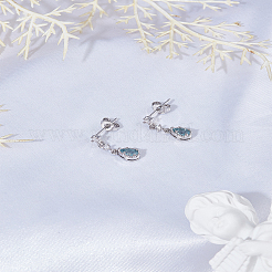 1 par de pendientes colgantes de latón con micro pavé de circonita cúbica para mujer&nbsp;EJEW-LP0004-90
