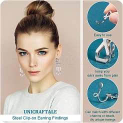 50 pieza de accesorios para pendientes con clip de acero inoxidable 304&nbsp;STAS-UN0057-37