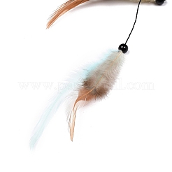 Filet/toile tissé de lune avec décoration de pendentif en plumes&nbsp;HJEW-I013-04