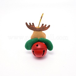 Décorations de pendentif en tissu de renne de thème de noël&nbsp;LS-HJEW-SZC0004-11