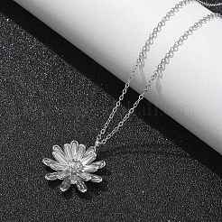 Collane a catena con ciondolo a forma di girasole in acciaio inossidabile 304 per donna&nbsp;NJEW-R011-02P