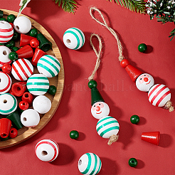 Kit de fabrication de pendentifs en bois pour décoration de Noël en forme de bonhomme de neige&nbsp;DIY-GA0006-47