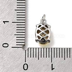 Ottone ovale con ciondoli in vetro&nbsp;KK-G525-08P
