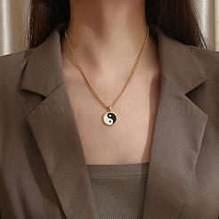 Collares colgantes Yin Yang esmaltados de acero inoxidable 304 para mujer&nbsp;LS-VV9279-1
