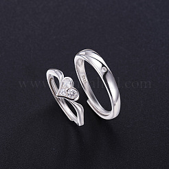 Fantastici anelli di coppia in argento sterling placcato rodio&nbsp;JR373A