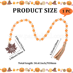 Décoration d'automne ronde en perles de bois&nbsp;AJEW-WH20019-60