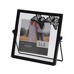 Rectangle avec cadre photo en fer papillon&nbsp;AJEW-WH0285-33