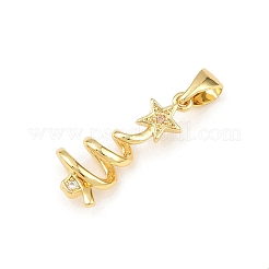 Pendentifs de noël en laiton micro pave zircone cubique&nbsp;KK-K411-03G