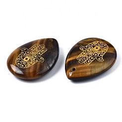 Colgantes de ojo de tigre naturales&nbsp;G-T122-73C