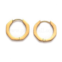 Orecchini a cerchio ottagonali in acciaio inossidabile 304&nbsp;STAS-J033-04B-G
