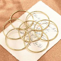 Conjunto de brazaletes lisos de acero inoxidable 201 con revestimiento al vacío de PVD para mujer (7 unidad)&nbsp;BJEW-L664-022C-G02