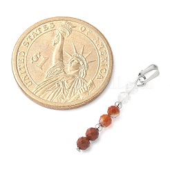 Pendenti con perline di pietre preziose naturali miste rotonde sfaccettate&nbsp;X-PALLOY-JF03529