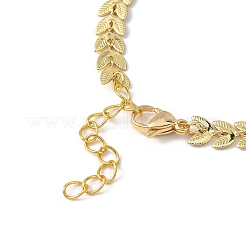 Blatt Messing Messing handgefertigt Kolben Gliederketten Armbänder&nbsp;BJEW-JB12818