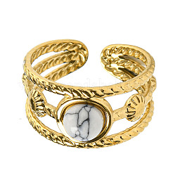 Anillos de puño abiertos de acero inoxidable 304 con revestimiento iónico (IP)&nbsp;RJEW-C079-14G