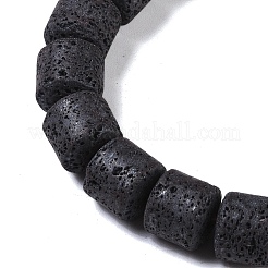 Brins de perles de lave naturelles givrées&nbsp;G-E618-02D