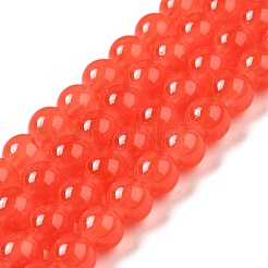 Perles rondes en verre imitation jade&nbsp;DGLA-Q021-8mm-32