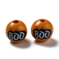 Halloween sprühlackierte Holzperlen&nbsp;WOOD-C002-04