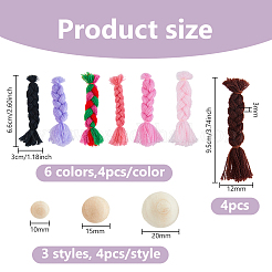 28 Stück 7 Farben Polyester-Puppenhaar&nbsp;DIY-DC0008-23
