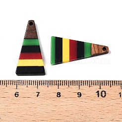 Pendentifs en résine époxy de couleur jamaïcaine et bois de noyer&nbsp;RESI-N039-122L