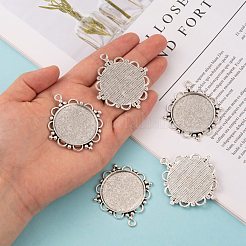 Tibetischer Stil Legierung Anhänger Fassungen&nbsp;TIBEP-N003-55AS