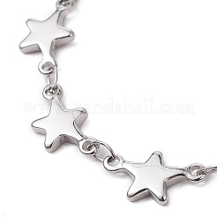 304 Edelstahl Stern Gliederkette Armband Zubehör für Frauen&nbsp;X1-AJEW-TA00028
