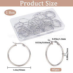 30 par de pendientes de aro de acero inoxidable 304&nbsp;EJEW-SP0001-02B-P