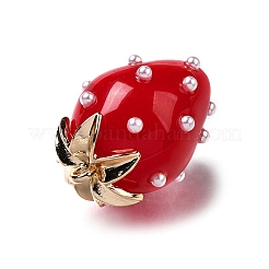 Pendenti in ottone acrilico fragola&nbsp;OACR-R006-02G-02