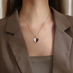 Colliers pendentifs Yin Yang en acier inoxydable 304 émaillé pour femmes&nbsp;VV9279-2