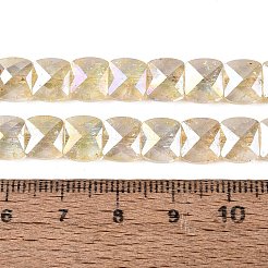 Galvanoplastie brins de perles de verre craquelées transparentes&nbsp;EGLA-Q135-02A-B01