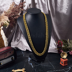 1 collier chaîne cubaine en alliage d'aluminium de 14.5 mm&nbsp;NJEW-SP0001-21B