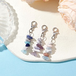 Natürlicher Aquamarin & rosa Opal & weißer Jade & Sodalith & Amethyst & lila Türkis Chip Anhänger Dekoration&nbsp;HJEW-JM02304