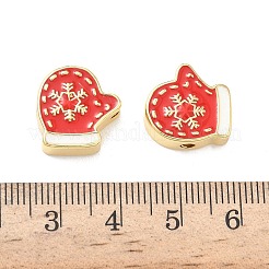 Perline natalizie in ottone smaltato&nbsp;KK-I474-G06