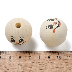 Perline europee in legno schima stampato&nbsp;WOOD-G023-14G