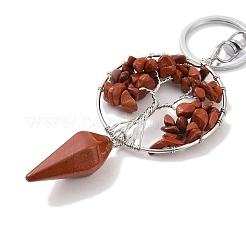 Natürlicher roter Jaspis Edelstein Schlüsselanhänger&nbsp;KEYC-K022-01P-14