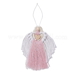 Ornements suspendus d'ange en coton macramé faits à la main&nbsp;HJEW-JM02760-02